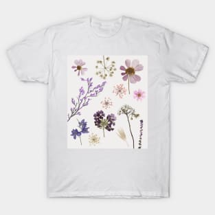 Lilac Dried Flowers Cottagecore Collage T-Shirt